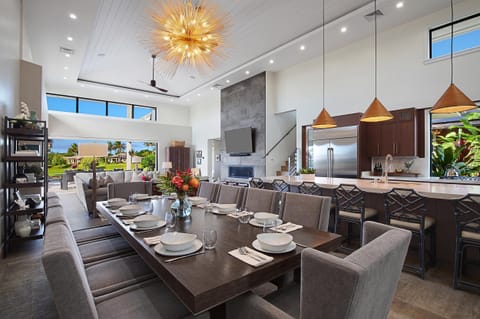 Dining table comfortably seats 10 for sharing moments