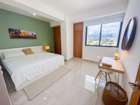 Master bathroom, king size bed