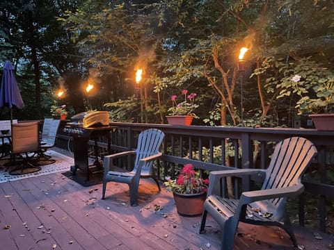 Relaxing on the deck 