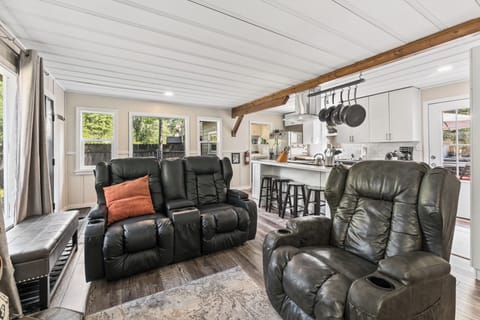 Open floor plan with new furniture in the living room