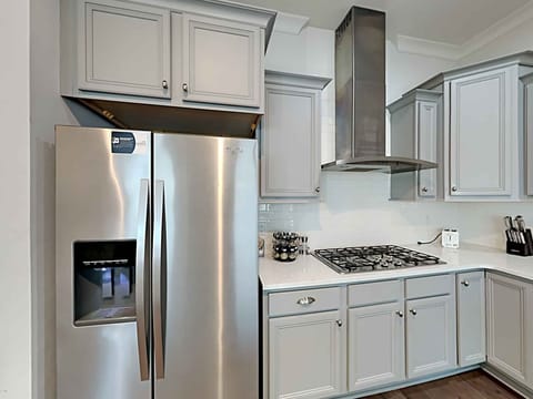 Kitchen - French Door Fridge + Five Burner Cooktop