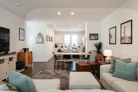 Open space of the living room and dining area