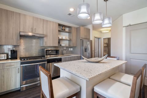 Kitchen is well stocked for meal prep