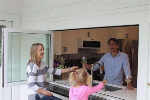 The kitchen window pass-through to the deck is a wonderful feature!