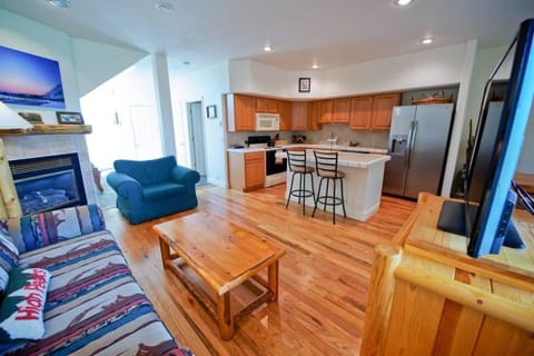 Living room and kitchen open up together.