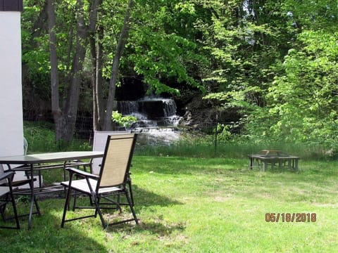 Enjoy coffee by the falls in the morning