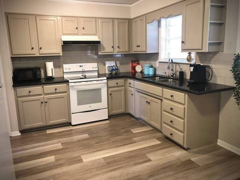 Fully stocked and newly remodeled for you to prepare your favorite meals.