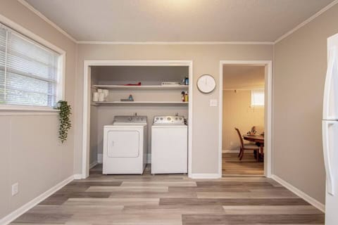 For your convenience, in home washer and dryer.