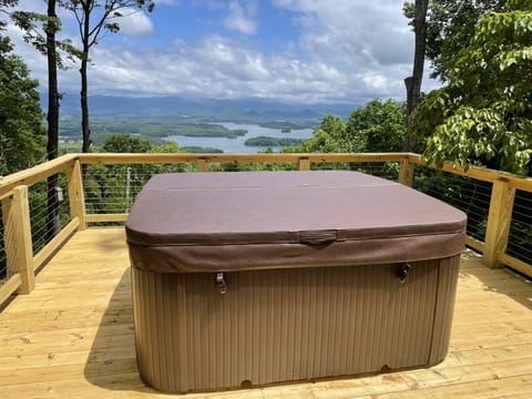 View of new deck with 6 person spa