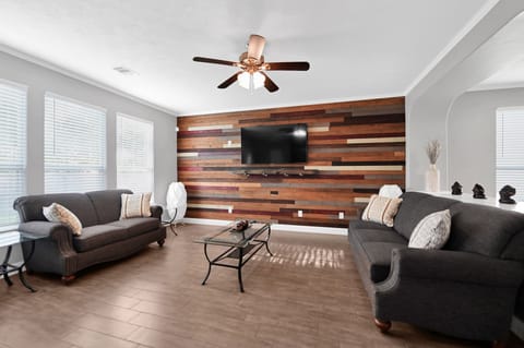 Living room with smart TV