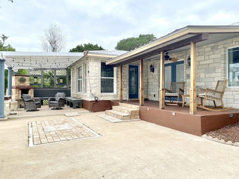 Large deck with multiple seating option for entertaining or relaxing