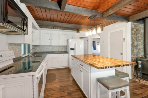 Clean kitchen equipped with most amenities you may need
