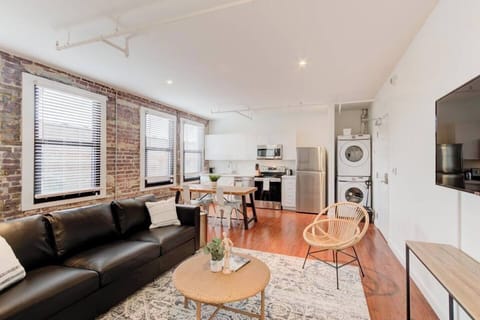 If you`re staying a little longer or traveling a lot and need some fresh laundry, you will have a full-size washer and dryer inside the apartment. And an ideal size refrigerator for storing cold beverages and takeout or leftover food.