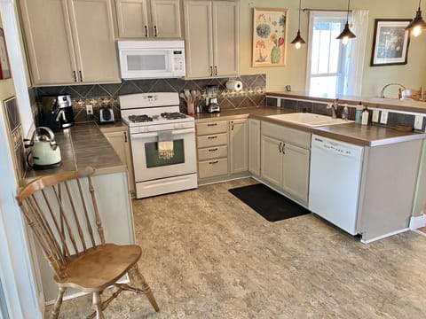 Make meals in the well-equipped, full-size kitchen