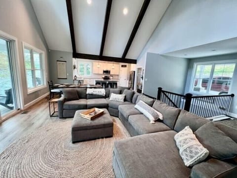 Extended sectional sofa for lots of seating. And the view is spectacular!