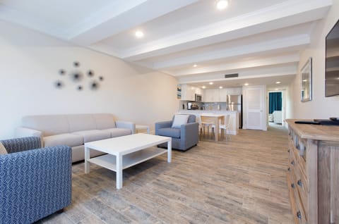 Gather comfortably in the airy open-plan living space.