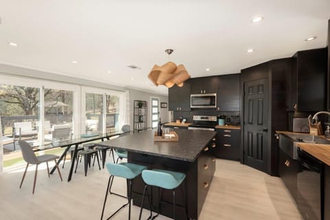 Enjoy pretty views from the kitchen and dining area.