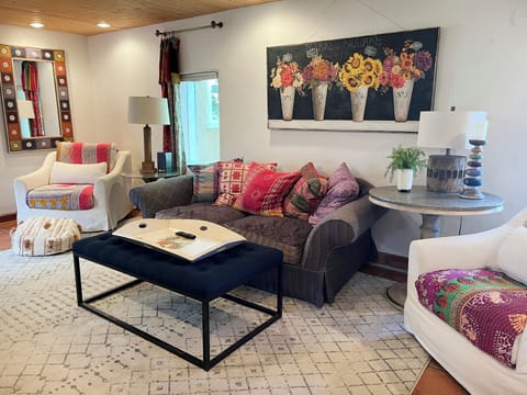 Cozy TV room with comfy couch