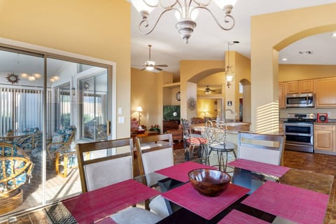 Have a family-style meal at the dining table