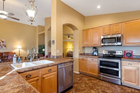 Whip up some of your favorite dishes in the fully equipped kitchen