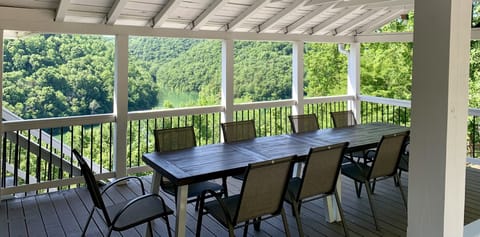 Covered dining porch just off the kitchen. 