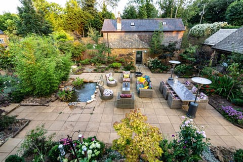 Courtyard sitting and dining area. 