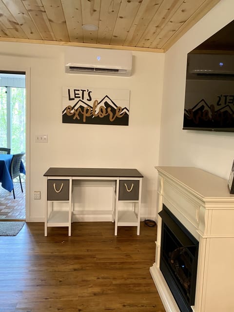 Desk work station with monitor