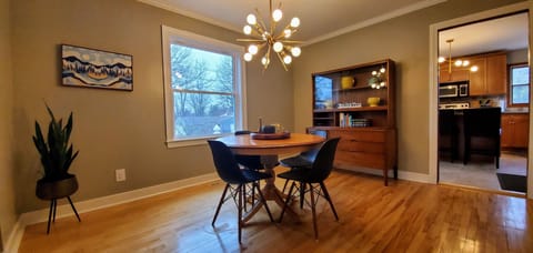 The Dining room is attached to the kitchen and TV room