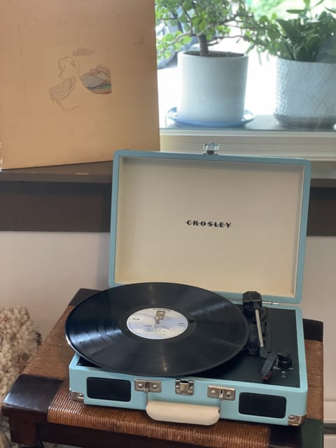record player and curated collection