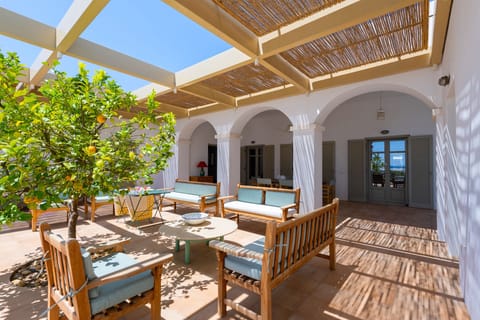 Central courtyard with entry to all bedrooms and living spaces and pool path