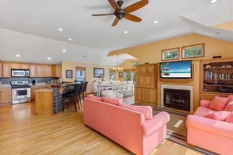 Relax in the spacious Living Area with a Flat Screen TV!