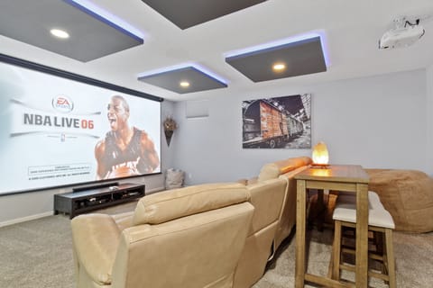 Theater with 150" TV and xbox