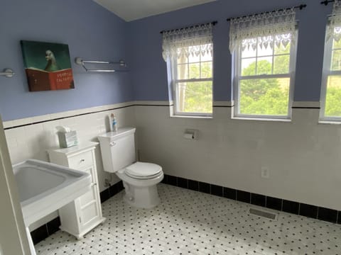 master bath which features a walk in double shower 