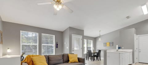 Enjoy the comfortable & spacious living area with two couches and 50 in Smart TV