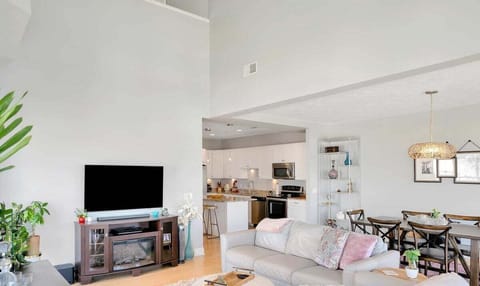 Please note that the fireplace is purely decorative.