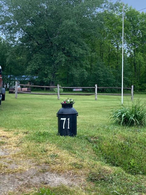 IMPORTANT 
   PARK HERE
Left side yard in front of fence with parking sign