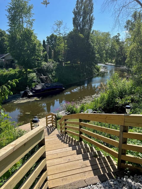 new steps/dock 2024/ enjoy the view of the Pigeon River in your backyard-