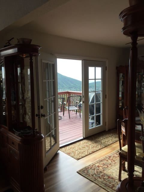 Partial Dining room with French Doors to Dining room deck