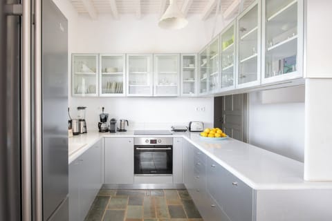 Modern open-plan kitchen with top-of-the-line amenities and appliances