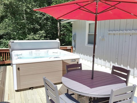 Warm up with a hot tub and a view.
