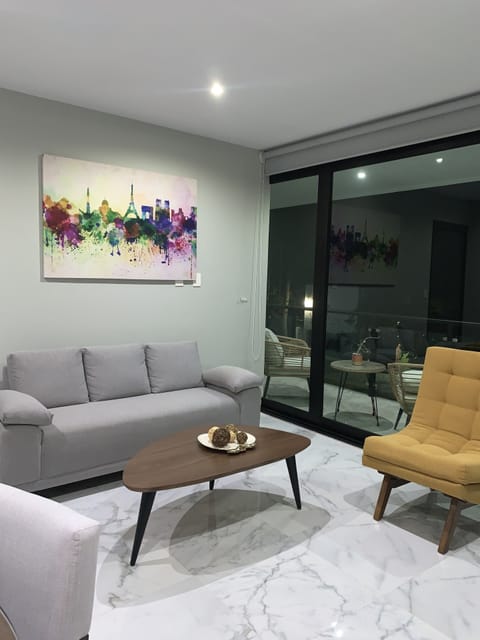 Living room over looking the nature