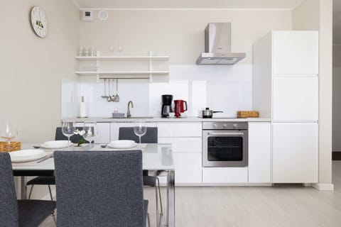 Modern, fully equipped kitchenette.