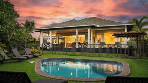 Hale Kahawai - Backyard View at Sunset - Parrish Kauai