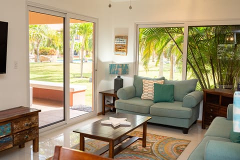Living room with slider to patio
