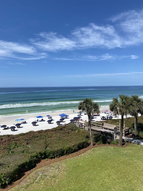 Gorgeous view from the balcony.
Chair and umbrella service available.