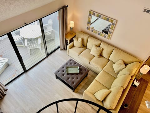 View of family room from loft