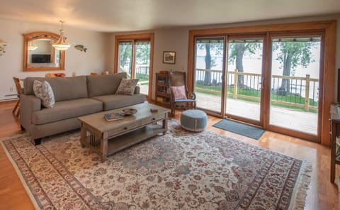 Main living area with views to lake.