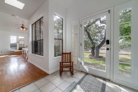 Views of the courtyard from the entry are heavenly. 