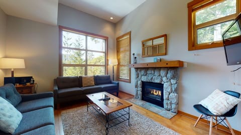 Bright spacious living room with picture window