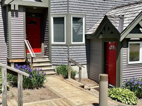 Front door to main floor (Left). Front door to lower level entryway (Right)
